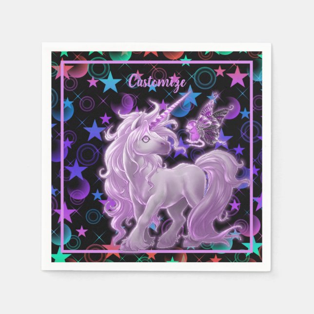 Guardanapo De Papel Stars 'n Stuff Pink Unicorn (Frente)