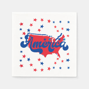 Guardanapo De Papel Stars Red White e Blue America