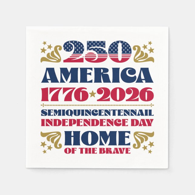 Guardanapo De Papel Stars Stripes 250º Aniversário da América (Frente)