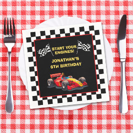Guardanapo De Papel Start Your Engines! Fun Racing Driver Birthday 
