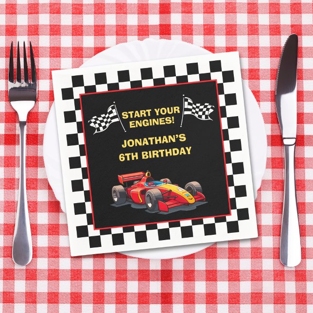 Guardanapo De Papel Start Your Engines! Fun Racing Driver Birthday  (Criador carregado)