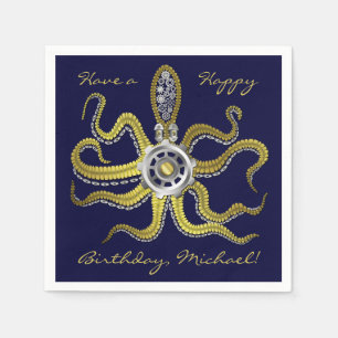Guardanapo De Papel Steampunk alinha o polvo Kraken
