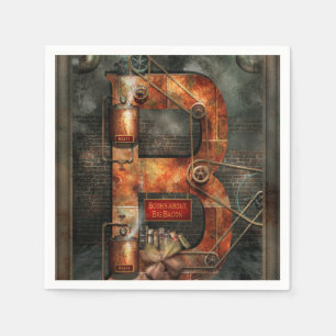Guardanapo De Papel Steampunk - Alphabet - B é para Belts