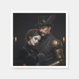 Guardanapo De Papel Steampunk Gothic Paar