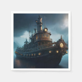 Guardanapo De Papel Steampunk Tugboat On A Cloudy Day Mousepad