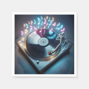 Guardanapo De Papel Stereo Turntable Com Neon Notes