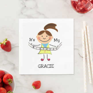 Guardanapo De Papel "Stick Figure Girl" É o meu aniversário