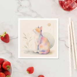 Guardanapo De Papel Stille Katze im Mondlicht