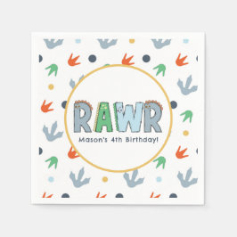 Guardanapo De Papel Stomp Chomp Rawr Dinosaur Aniversário