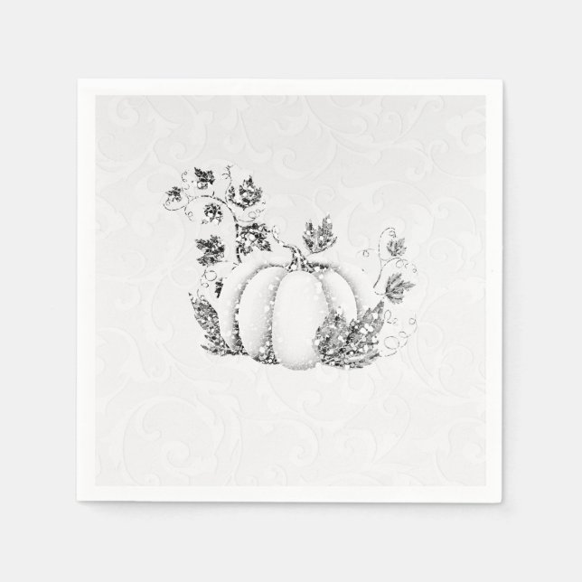 Guardanapo De Papel Storey Prata White Pumpkin Fairy Party (Frente)