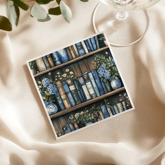 Guardanapo De Papel Storybook Boy Blue Library Book Baby Shower (Criador carregado)