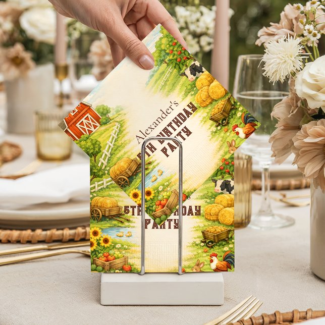 Guardanapo De Papel Storybook Farm Adventure Kids Birthday (Criador carregado)