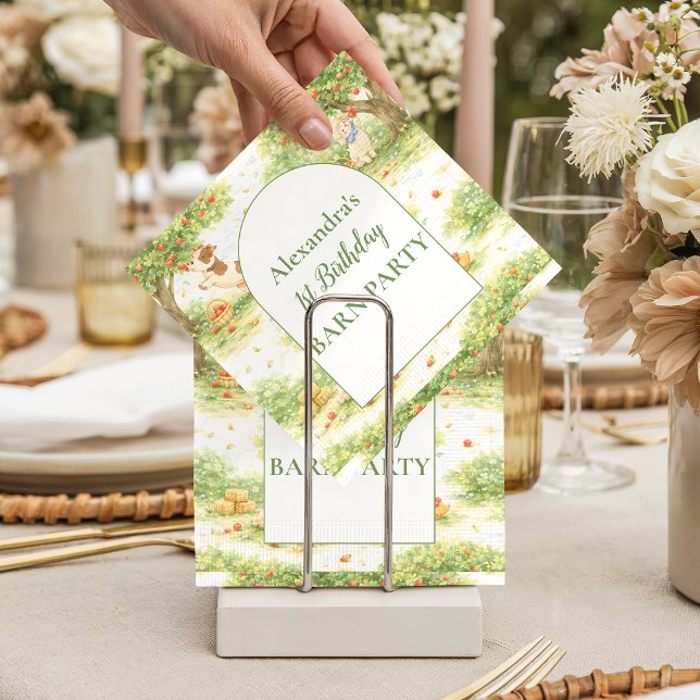 Guardanapo De Papel Storybook Farm Animals First Birthday (Criador carregado)