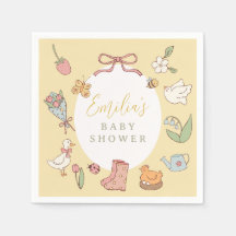 Storybook Garden Vintage Baby Shower Paper Napkins