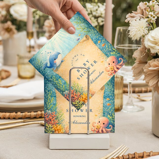 Guardanapo De Papel Storybook Ocean Friends Baby Shower (Criador carregado)