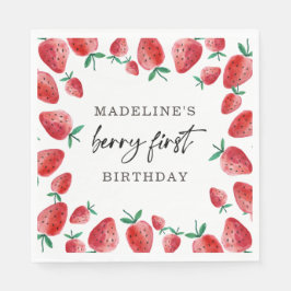 Guardanapo De Papel Strawberry Berry First Girl primeiro aniversario N