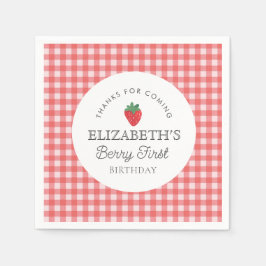 Guardanapo De Papel Strawberry Berry First Picnic Birday