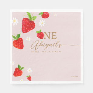 Guardanapo De Papel Strawberry Berry First primeiro aniversario