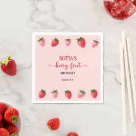 Guardanapo De Papel Strawberry Berry Primeiro Aniversário