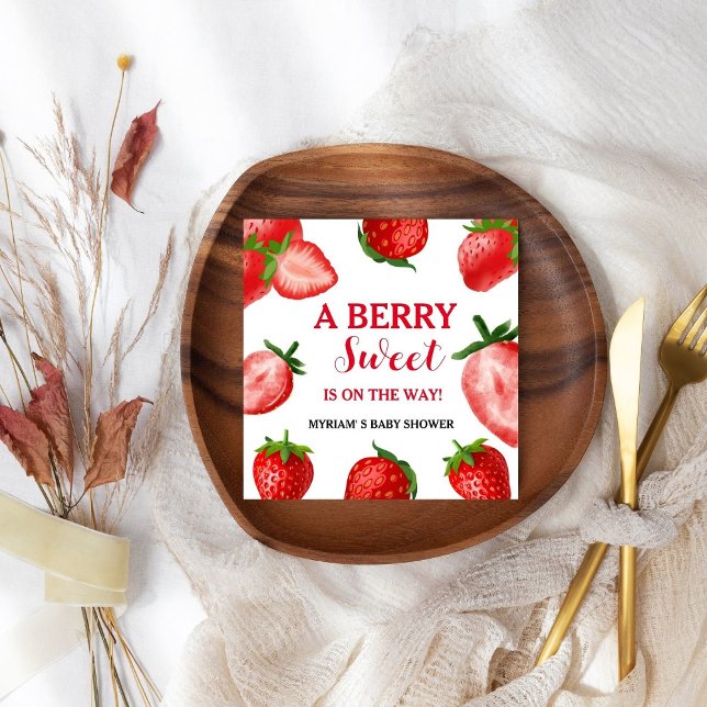 Guardanapo De Papel Strawberry Berry Sweet Chá de fraldas a caminho (Criador carregado)