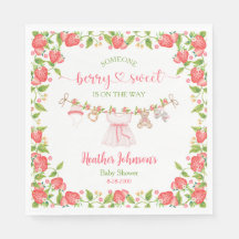 Strawberry Berry Sweet Clothesline Chá de fraldas