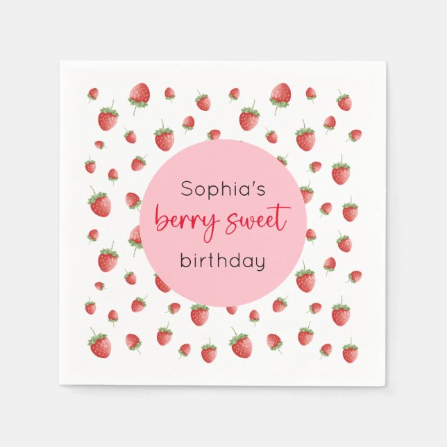 Guardanapo De Papel Strawberry Birthday Berry Sweet (Frente)