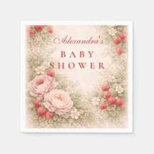 Strawberry Blush Floral Baby Shower