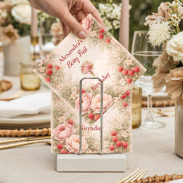 Guardanapo De Papel Strawberry Blush Garden Celebration 1st Birthday