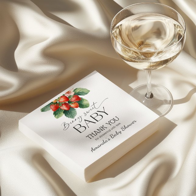 Guardanapo De Papel Strawberry Fresh Market Berry Sweet Baby Shower (Criador carregado)