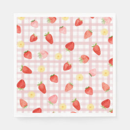 Guardanapo De Papel Strawberry Gingham Paper Napkins