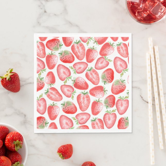 Guardanapo De Papel Strawberry Party Napkins | Strawberry Birthday (Insitu)