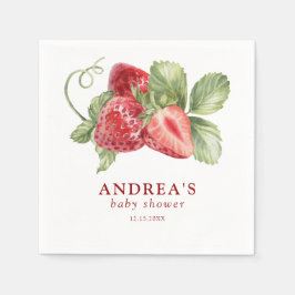 Guardanapo De Papel Strawberry Red Baby Shower