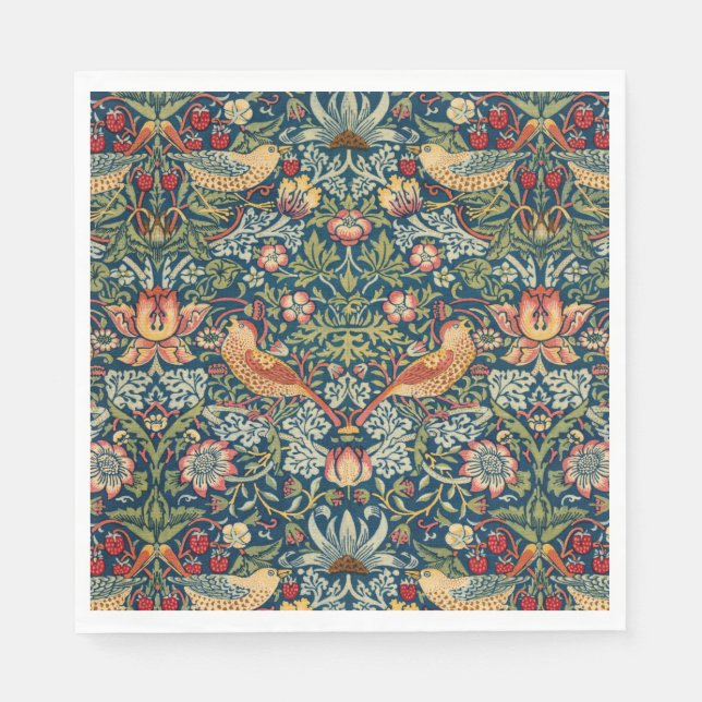 Guardanapo De Papel Strawberry Thief por William Morris (Frente)