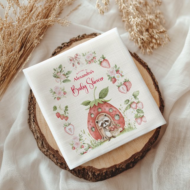 Guardanapo De Papel Strawberry Woodland Baby Shower (Criador carregado)