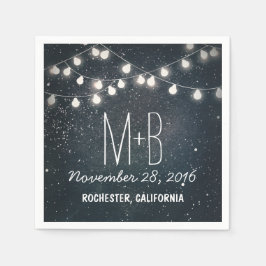 Guardanapo De Papel String Lights Night Stars Casamento