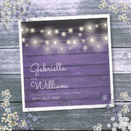 Guardanapo De Papel String Luz Rústica Roxa Escrita Elegante