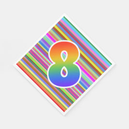 Guardanapo De Papel Stripes Coloridas + Padrão Arco-Íris "8" Evento #