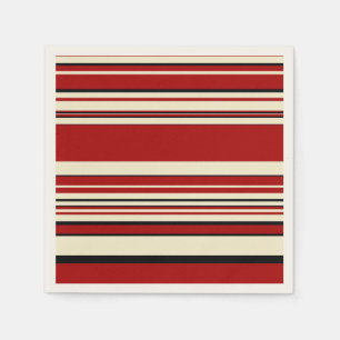 Guardanapo De Papel Stripes Complexas - Vermelho e Creme