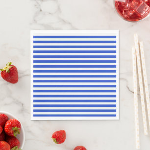 Guardanapo De Papel Stripes de combinação azul real de Shirley Taylo