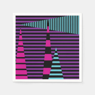 Guardanapo De Papel Stripes em tiras - Rosa, Roxo, Azul e Preto