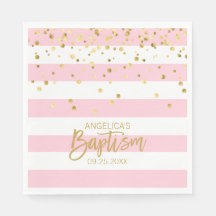 Strips Pastel PINK Dourada GIRL BAPTISM Lunchee