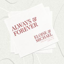 Guardanapo De Papel Stylish Contemporary Pink and Red Wedding