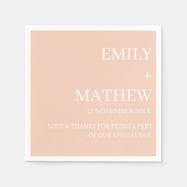 GUARDANAPO DE PAPEL STYLISH MODERN CUSTOMIZED ELEGANT CLASSIC WEDDING  (Frente)