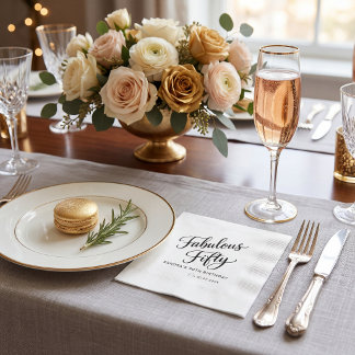 Guardanapo De Papel  Stylish Typography modern chic black and white