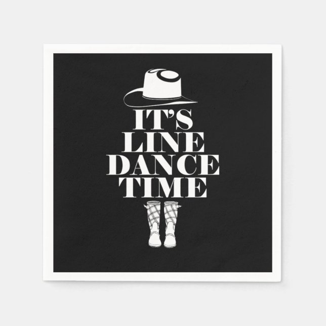 Guardanapo De Papel Sua Linha Dance Time Line Dancing Music Boots Gift (Frente)