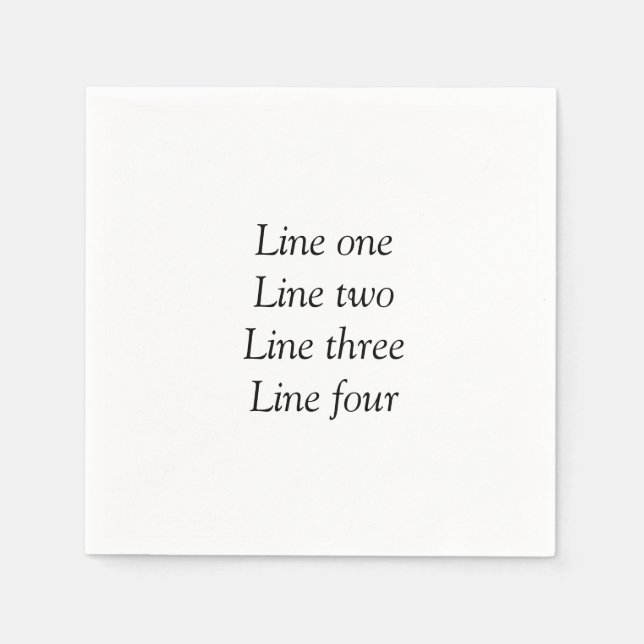 Guardanapo De Papel Sua mensagem aqui adiciona nome de texto monograma (Frente)