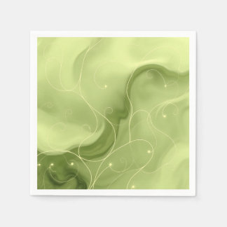 Guardanapo De Papel Suaves espirais verdes com vinhas brancas delicada