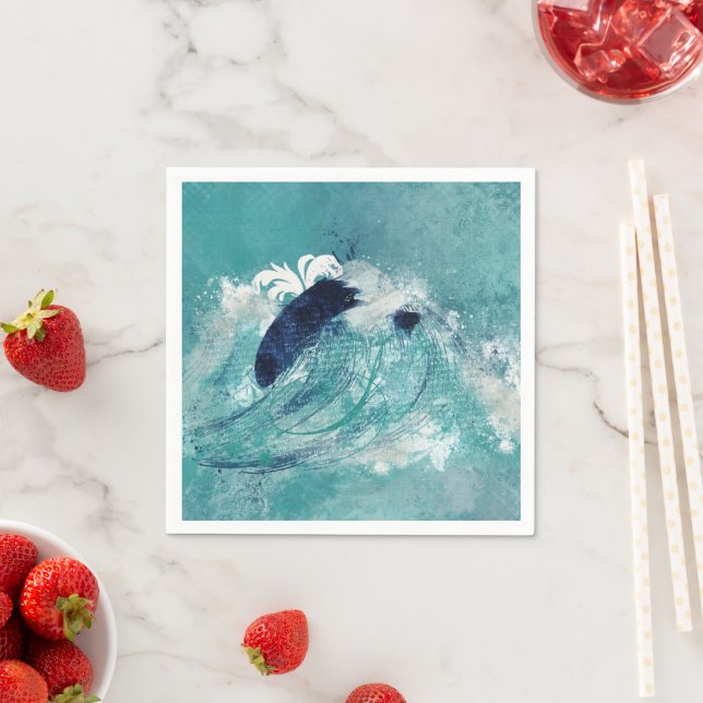 Guardanapo De Papel Sublimação de onda | Azul-verde-água náutica (Insitu)