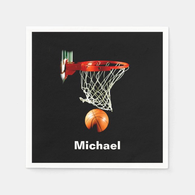 Guardanapo De Papel Substitua o basquete pelo seu nome (Frente)