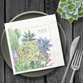 Guardanapo De Papel Succulents and Sparkle Wedding Border ID515